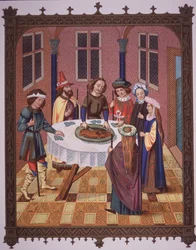 Zsidó húsvéti szertartás (színes litho)