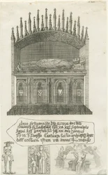 Lichfield katedrális - Püspöki sír [?Bishop Cornhill]: rézkarc, nd [?XVIII. század vége] (nyomat)