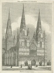 Lichfield katedrális – nyugati front: fametszet, és [?XIX. század] (nyomtatott)