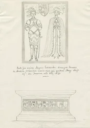 Sandon templom – Hugh Erdeswicke és Cecilia [Bassett] sírja: toll- és tusrajz, nd [?18. század] (rajz)