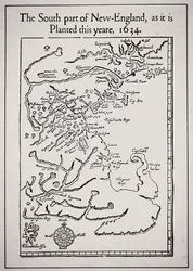Új-Anglia déli része, ahogy idén 1634-ben telepítik (litho)