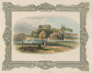 Tamworth kastély: acélmetszet (színezett), nd [c 1841] (nyomtatás)