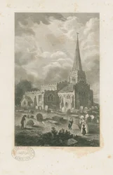 Wolstanton templom: metszet, és [?XIX. század] (nyomtatás)