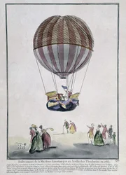 Aerosztatikus gép eltávolítása a Tuileriák kertjében 1783-ban