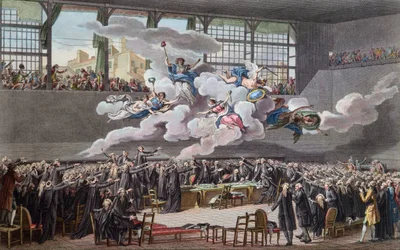 Francia forradalom (1789-1799): a Jeu de Paume esküje Versailles-ban 1789. június 20-án) (francia forradalom; teniszpálya esküje 1789. június 20-án, Versailles)