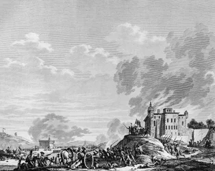 Francia forradalom: A forradalmi hazafiak elfoglalták Jales en Ardeche táborát 1792 júliusában. Párizs, a Forradalomtörténeti Intézet könyvtára