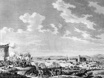 Francia forradalom és forradalomellenes mozgalmak: A franciák győzelme Quiberonban 1795. július 21-én a királypártiak és Nagy-Britannia hadserege ellen. Párizs, a Forradalomtörténeti Intézet könyvtára