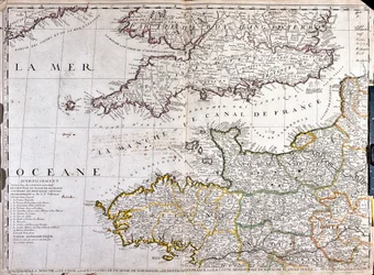 A franciaországi „Basse-Normandia” régió térképe (litho)