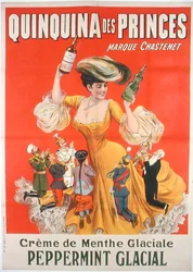 A "Quinquina des Princes" francia menta krémet reklámozó plakát (színes litográfia)