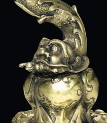 Szerelt nautilus csésze, Nagyszeben, 17. század közepe (kagyló és ezüst aranyozott) (3434804 részlet)