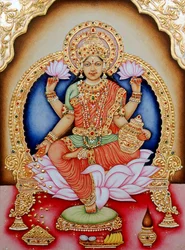 Laxmi Istennő miniatűr festménye, India