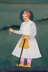 Akbar mogul császár miniatűr festménye
