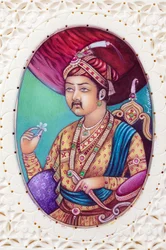 Akbar mogul császár miniatűr festménye