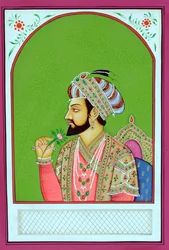 Shah Jahan mogul császár miniatűr festménye