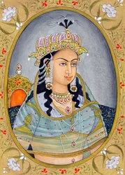 Miniatűr festmény Mughul királynő Mehrunissa India Ázsia Ázsia