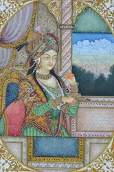 Miniatűr festmény a Mogul királynő Nurjahan India Ázsia India Ázsia
