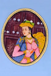 Mumtaj Mahal királynő miniatűr festménye India Ázsia Ázsia