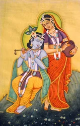 Rádhá Krisna miniatűr festménye, India