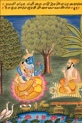 Miniatűr festmény papírra ,Ragini Sarang, Nathdwara iskola