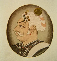 Bhartpur Badam Singh maharadzsa portréja, Rádzsasztán, India