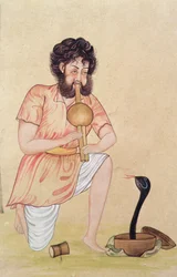 Snake Charmer (gouache és akvarell, papír)