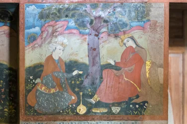 Frissen a Chehel Sotoun Palace-ban, Esfahanban, Iránban
