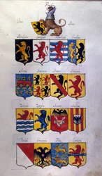 Hollandia Blazon (Hollandia, Flandria, Hainaut) sárkányokkal, Archivio di Stato Milánó