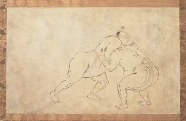 Szumó birkózók (Sumi tinta papírra)