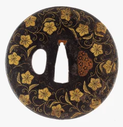 Tsuba: Virágos tekercsek