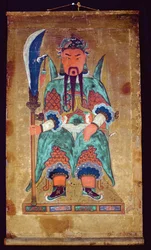 Gwanwoojanggun (természetes pigment papíron)