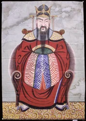 Okhwangsangje (színes selyemre)