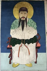 Az ember isten Dangun (természetes pigment, papír)