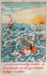 Mahajanaka Jataka. (metszet, kb. 1910)