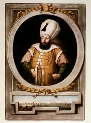 Oszmán Birodalom: Mehmet (Mehmed) III szultán portréja (1566-1603) Topkapi Sarayi Istanbul miniatűr könyvtára