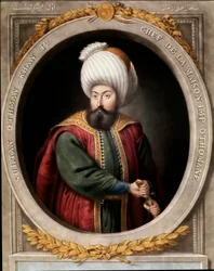 Oszmán Birodalom: I. Oszmán (1299-1326), az első oszmán szultán portréja. Topkapi Sarayi Könyvtár, Isztambul