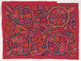 Shirt panel (mola), Kuna People, San Blas Islands, 1950-es évek körül (rátett pamut)