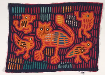 Shirt panel (mola), Kuna People, San Blas Islands, 1950-es évek körül (rátett pamut)