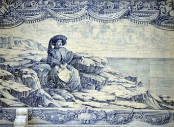Henrik, a Navigátor, ül, nézi a tengert - Azulejo Lisszabon (Sintra) környékéről.