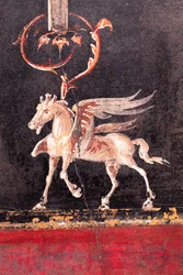 Építészeti díszítés szárnyas lovakkal (pegasi), Herculaneum