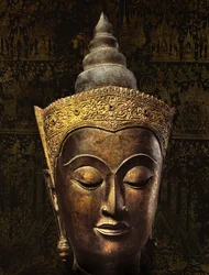 Koronás Buddha-kép Ayutthaya stílusú feje (bronz)