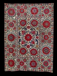 Shakhrisyabz Suzani, c. 1800 (selyem hímzés pamut alapon)