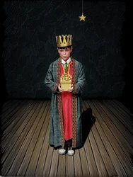 Caspar, 2023 (scratchboard, digitálisan színezve)