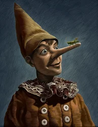 Pinokkió, 2013 (scratchboard, digitálisan színezve)