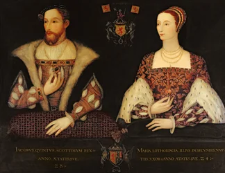 Marie de Guise (1515-60) és V. Jakab király (1512-42) eredeti kettős portréjának másolata Lord Bute megbízásából, 1895