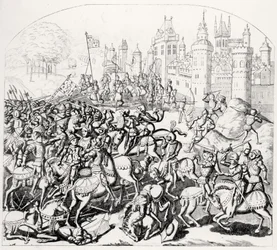 Dávid skót király (1084-1153) hatalmas sereggel érkezik Newcastle-upon-Tyne előtt, 1138