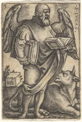3. tábla: Szent Lukács jobbra fordított fejjel, mindkét kezében egy könyv, egy b..., 1541.