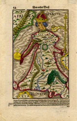 Európa allegorikus térképe, 1540-50 körül (fametszet)