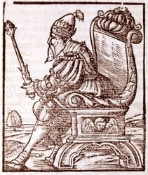 Qubilai (Kubilai kán, a Mongol Jüan-dinasztia első császára (1215-1294) – S. Munster „” Cosmographia” című művében. Párizs