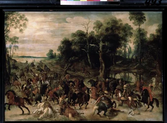 Lovasság támadása, 1615 körül (olaj, fa)