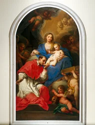 A Szűzanya és Borromeo Szent Károly Sebastiano Conca (1680-1764) Aula Magna (előadóterem) az Egyetemi Palotában, Torinóban.